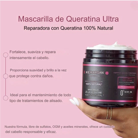 KERARGAN - Mascarilla capilar ultra reparadora con queratina