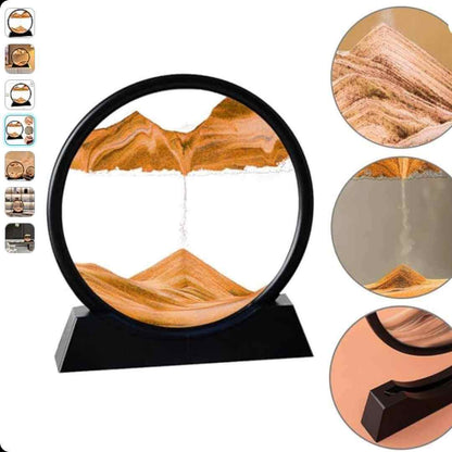 Paisaje de arena de aguas profundas con reloj de arena modelo 3d