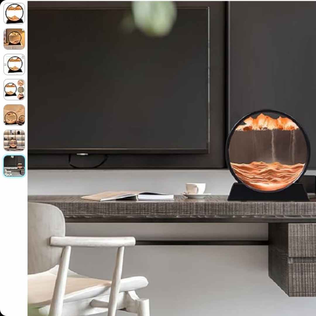 Paisaje de arena de aguas profundas con reloj de arena modelo 3d